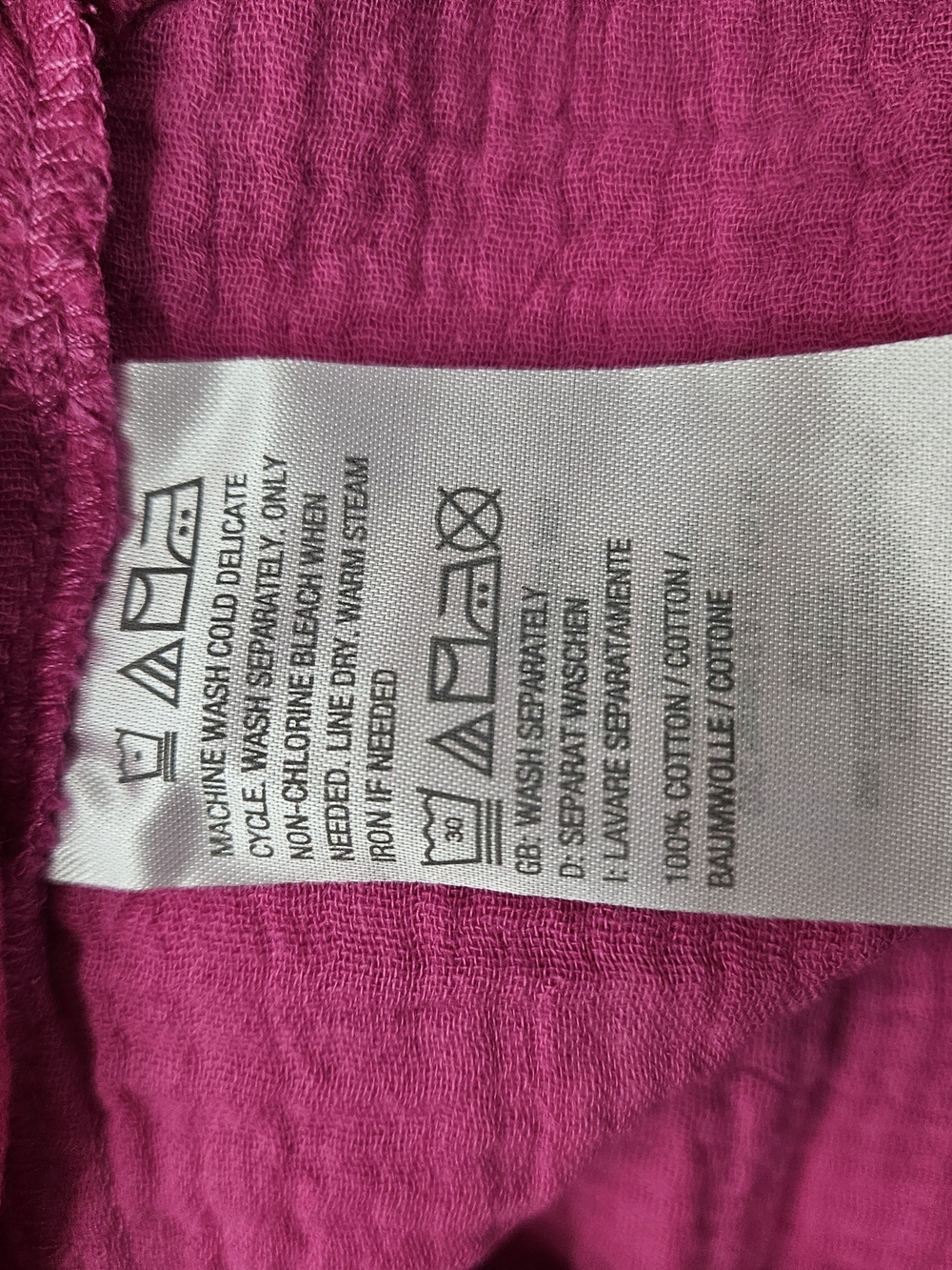 Belle Beach by Kim Gravel Hot Pink Split V Gauze Tunic Large - Picture 9 of 9